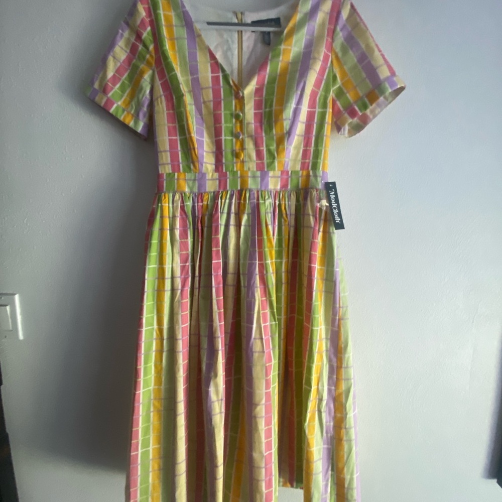 Modcloth Pastel Plaid Dress
